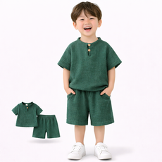 남아 유아 여름 린넨 상하세트 반팔 반바지 쿨링 심플 투피스