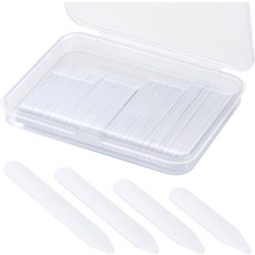 남성 드레스 셔츠를 위한 120PCS 플라스틱 칼라 스테이 더 두껍고 구부러지지 않는 보이지 인서트 크기 2 2.2 2.55 2.75인치 수납 케이스 포함