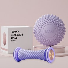 SAMBUEVER 마시지 볼 족저근막염 원형 지압볼 필라테스 요가 기본형 2종 세트, 1세트, 퍼플2종