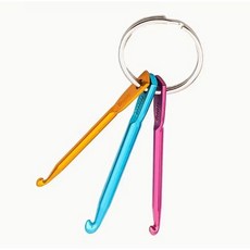 미니 코바늘 키링 세트 3pcs 휴대용 미니미 알루미늄 뜨개질 바늘 코바늘뜨기 DIY 세트, 1개