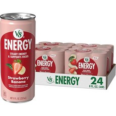 V8 에너지 피치 망고 8온스 캔(24팩), 1 Strawberry Banana, Pack of 6 (8 Fl Oz), 237ml