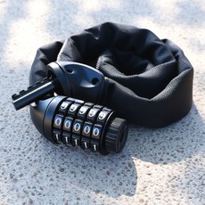와일드윙 절단 방지 탄소강 5단 비밀번호 자전거 자물쇠 80cm, 1개, 블랙