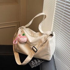 運動健身包短途旅行袋女大容量游泳瑜伽包單肩斜跨揹包男獨立鞋位, 紅色,乾溼分離+獨立鞋位無掛件, 1個