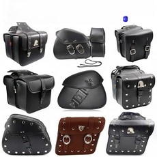 오토바이 사이드 가방 1쌍 레트로 오토바이 사이드백 방수 가방, F