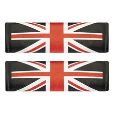英倫米字旗 汽車安全帶護肩套 舒適柔軟防磨, 黑紅1對, 1個