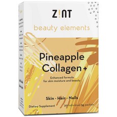 Zint 膠原蛋白&玻尿酸粉隨身包 無麩質 無糖, 鳳梨口味, 30條, 1盒