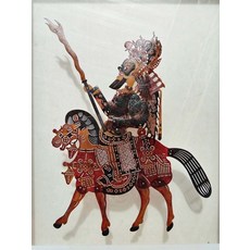 皮影 騎馬 武將 傳統手工藝 牛皮雕刻, 如圖所示, 1個