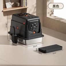 不鏽鋼折疊加高封閉式貓砂盆, 1個, 防滑貼+踏板+鏟子+鏟盒