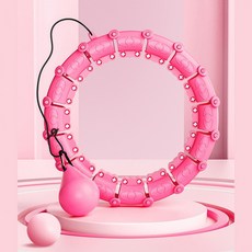 홈트 스마트 프리미엄 훌라후프 3종 마사지 지압 홈트레이닝 실내운동 다이어트 뱃살 코어 운동, 상세페이지 참조, 21노트(105cm)_산호핑크