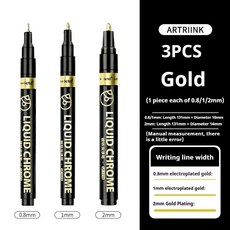 크롬 펜 마커 반사 거울 전기 도금 페인트 수리 락 세라믹 유리 펜촉 아트 공예품, 1개, 20. 3Pcs Gold mix