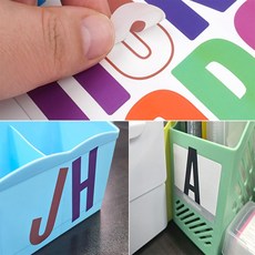 키티잡화 DIY 5.1cm 알파벳스티커 1장 파티스티커, 블랙