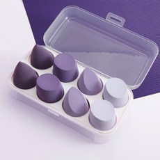 아셀 메이크업 물방울 스폰지 8p, 퍼플, 1세트