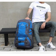 戶外登山包超大容量70陞迷彩雙肩包男女旅遊行李包背包運動旅行包, 80L大容量天藍