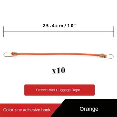 라쳇바 화물차아대 트럭바 번지 수하물 스트랩 로프 후크 25-30cm 스트레치 타이 텐트 야외, 10Pcs Orange