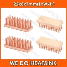 열패드 핀 미포함 또는 22x8x7mm 방열판 IC 패키지 BGAPGAQFP 칩셋용 구리 쿨러, 02 Without Pad, 06 3pcs
