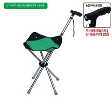 가온슬기 보행 보조기 보행보조기구 보행보조기, 1개, 1단계 4다리 지팡이 의자+전등 그린