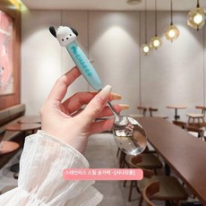 스테인리스 실리콘 포크 스푼 세트 귀여운 디자인 가정용 식기, 포차코 스틸 스푼, 1개, 기본 색상