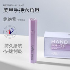 恩妮诗ANNIES美甲手持六角燈 迷你便攜速乾美甲燈 多色可選 (客製化顏色), 1個, [六角手持燈] 紅木紋,一支
