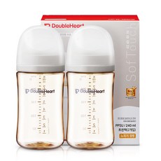 더블하트 모유실감 3세대 PPSU 노꼭지 젖병 트윈팩, 오후의베이지, 240ml, 1개 오후의베이지, 240ml, 1개