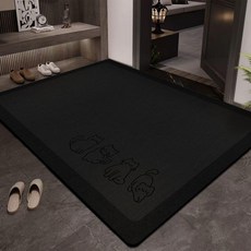 高端加厚 比利時絨地墊, 1個, 黑色小貓,80*120CM