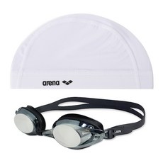 Arena Span Sumo 白色和銀色旋轉鏡面泳鏡 SGT-601M 黑色室內游泳組 2, 相撲白+秀景黑