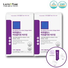 락토테미 하루밸런스 어린콜라겐 비오틴 30포 저분자콜라겐펩타이드 피부건강유지 피부보습 도움, 90g, 2개
