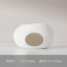 上金 陶瓷香薰爐 蠟燭香氛座, 1個, 亮光白