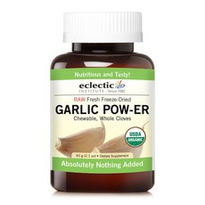 eclectic INSTITUTE 低新鮮冷凍乾燥大蒜粉咀嚼整丁香, 1個, 60克