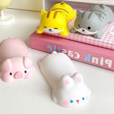 콩군하우스 기분전환 귀요미 손목 보호 쿠션 마우스, 회색야옹이