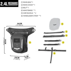 라이노워크 오토바이 레그백 멀티캐리 크로스바디 팩 고정식 흡착 또는 버클, 상세페이지참조, 상세설명참조