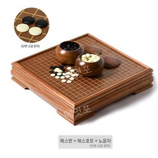 장기 게임 바둑판 체스판 시합 정통 취미 경로당 바둑알 명절 알까기 오목판, 바둑판+통 (단면 노운자)세트