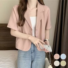 크롭 기장 단정 자켓식 반팔 셔츠 URD-519 odm597lW