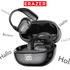 ERAZER XT66PRO 완전 무선 블루투스 이어폰 134개 언어 AI 번역 지원 OWS 베이스 스포츠 이어폰, 검정, AI 버전