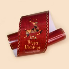 크리스마스 루돌프 선물 포장 데코 종이 띠지 레드, 30매