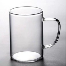 高硼硅玻璃彩把泡茶杯 大容量家用透明牛奶早餐杯, 透明把杯,401-500ml, 1個, 401-500ml