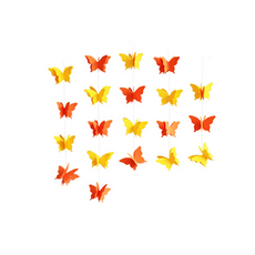 클위몰 나비모빌가렌드 유치원모빌 생일파티장식, 오렌지 무지개, 가랜드1개개, 오렌지