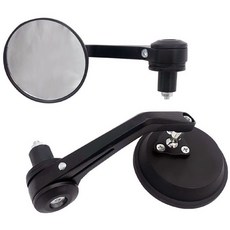 SLO【機車後照鏡】端子鏡 牛角鏡 復古風小圓鏡 摺疊 後視鏡 手把鏡 適用 gogoro DRG 擋車 多角度, 1套