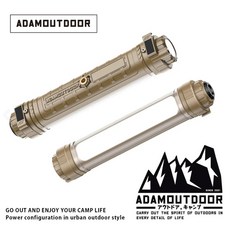 ADAMOUTDOOR 戶外戰術多功能三腳架，露營相機支架, 1個, 【附編織繩掛勾！五種模式】照明燈-沙漠色