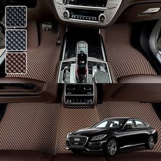 DXSOAUTO 제네시스 G80 (~2020) 호환 3D 엠보싱 차세대 고무매트 1열2열 세트, 블랙, 30_4 제네시스G80 4륜
