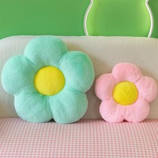 可愛花朵造型毛絨坐墊 多色可選 居家辦公室舒適坐墊, S002粉, 1個