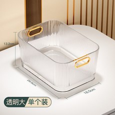 透明桌面收納盒 輕奢風化妝品面膜收納筐 亞克力雜物整理盒 衣櫃廚房收納, 【透白】大號, 1個