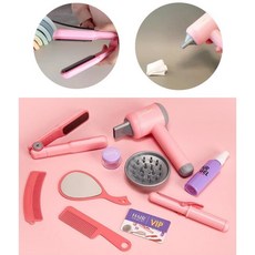불빛 고데기 유아 아기 미용놀이장난감 미용실놀이, 1개, 칼라혼합