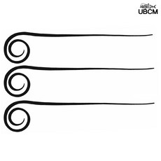 타이라바 슬림컬리 넥타이 3개입 실리콘스커트 자작 튜닝 참돔채비, 블랙, 1개