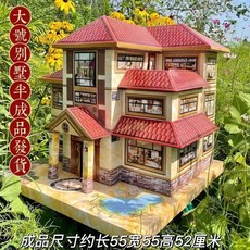 臺製 紙紮別墅 兩層樓大號紙別墅 祭祀燒紙房子 五七/週年/清明/中元 往生祭拜, 半成品永安別墅送兩證+雙面膠（組裝圖, 1個