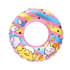 WEKO 24吋兔子小雞泳圈(兒童游泳圈/造型泳圈/小孩泳圈)，可愛造型，安全耐用，讓孩子愛上游泳, 粉色, 1個