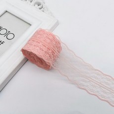 레이스천 밑단 원단 부자재 리본끈 4.5cm 10M, 1개, 7#샐먼