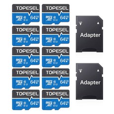 TOPESEL 32GB 마이크로 SD 카드 2팩 메모리 SDHC UHS-I TF 클래스 10 카메라 / 드론 대시 캠 (2팩 U1 32GB), 64GB, 5 Pack