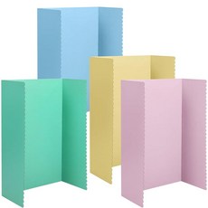 Mooliwe 4팩 121.9 x 91.4cm(48 x 36인치) 3단 포스터 보드 접이식 골판지 프레젠테이션 디스플레이 종이 스캘럽 테두리 과학 박람회 학교 프로, 마카롱