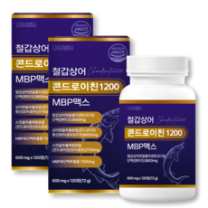 철갑상어 콘드로이친 1200 식약청인증 HACCP C6S 6형 저분자 연골 MBP, 2개, 120정