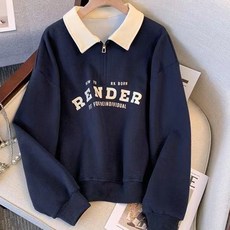 봄가을용 컬러블록 카라 후드티 얇은 소재 오버핏 아우터 여성용 레이어링 아우터